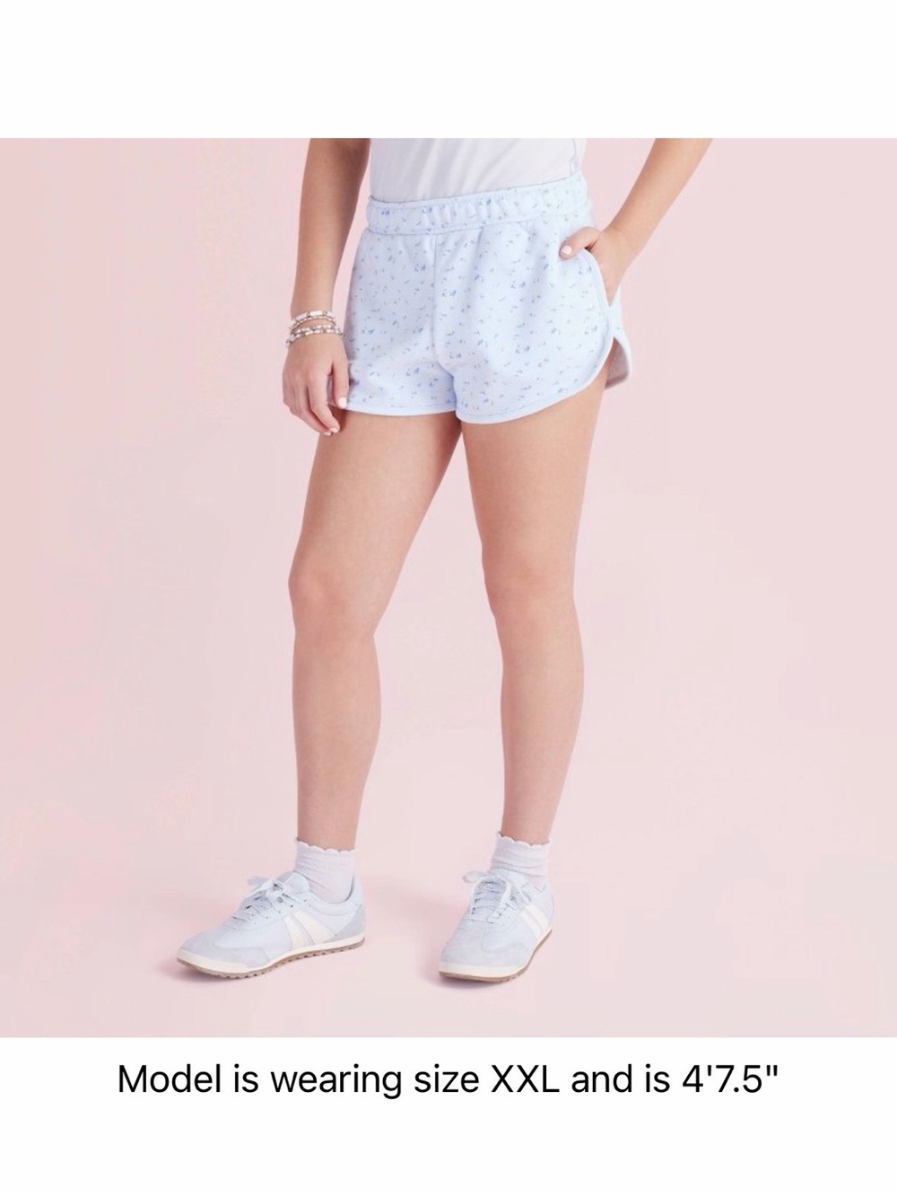 LoveShackFancy xTarget Blue Lily Everblooming Rosettes Ditsy Terry Sweatshorts S